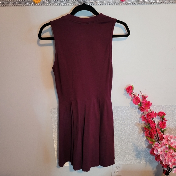 Smart Set Eggplant Front Zip Up Dress Size 6 - Picture 6 of 6